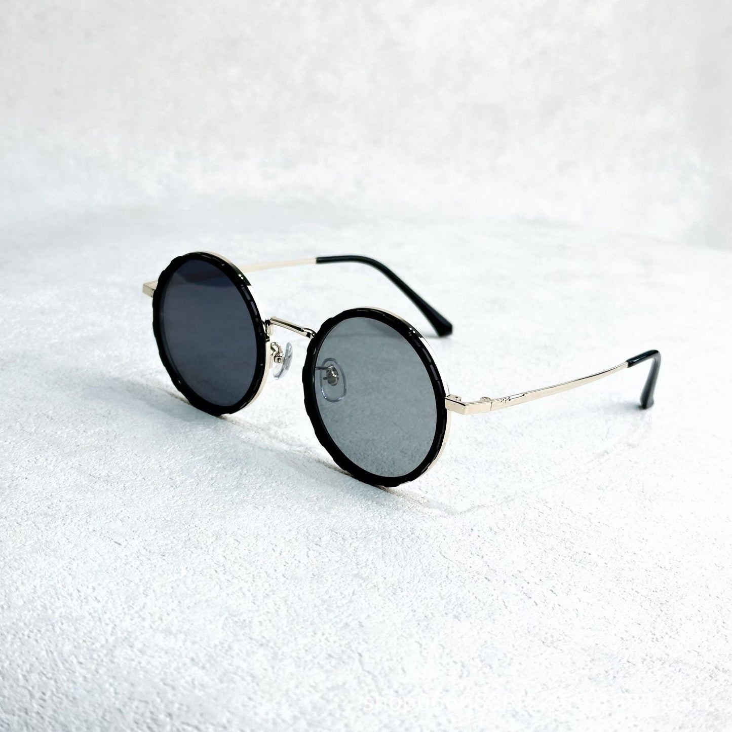 (Gold1) Adjustable frame sunglasses with shatterproof lenses