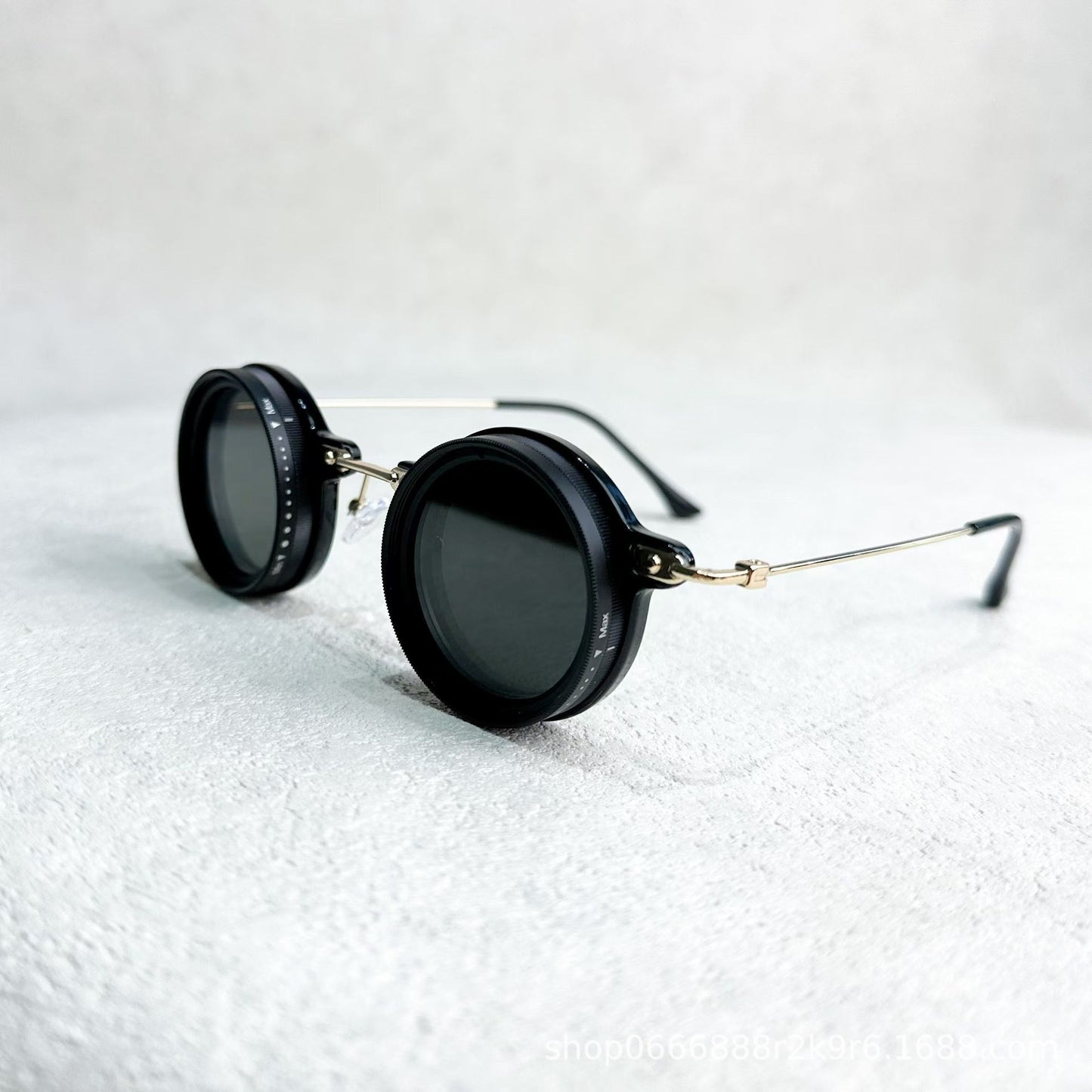 (Gold1) Adjustable frame sunglasses with shatterproof lenses